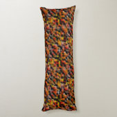 赤と彫られたグラデーションの汚れのミックスとモザイク ボディピロー (裏面 (縦))