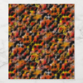 赤と彫られたグラデーションの汚れのミックスとモザイク ワインラベル (シングルラベル)