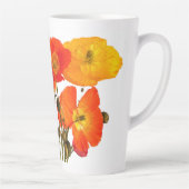 赤と新鮮な色のケシのウォーターボトル カフェラテマグ (右)