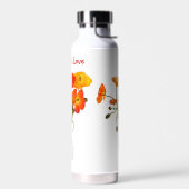 赤と新鮮な色のケシ ウォーターボトル (左面)