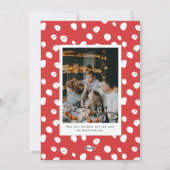 赤と明メリーるいタイポグラフィはっきりしたクリスマスフォト シーズンカード (裏面)