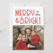 赤と明メリーるいレトロタイポグラフィ写真 シーズンカード (正面)