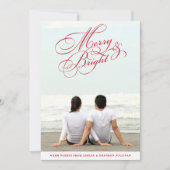 赤と明メリーるい書道のクリスマス写真 シーズンカード (正面)