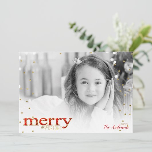 赤と明メリーるい白金ゴールドホリデーフォト シーズンカード (スタンド正面)
