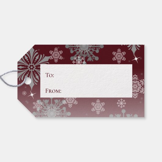 赤と明メリーるい雪片クリスマス ギフトタグ (裏面横)