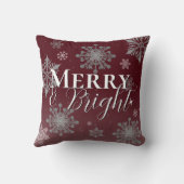 赤と明メリーるい雪片クリスマス クッション (裏面)