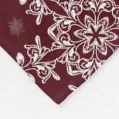 赤と明メリーるい雪片クリスマス フリースブランケット (角)