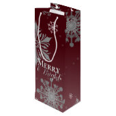 赤と明メリーるい雪片クリスマス ワインギフトバッグ (裏面アングル)