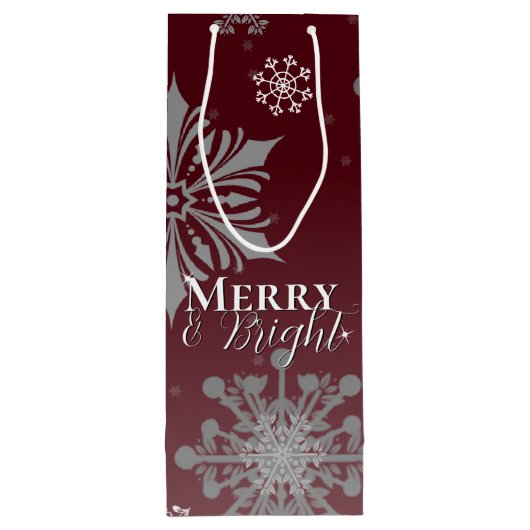 赤と明メリーるい雪片クリスマス ワインギフトバッグ (裏面)