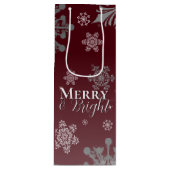赤と明メリーるい雪片クリスマス ワインギフトバッグ (正面)