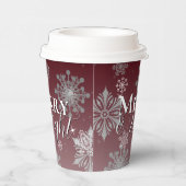 赤と明メリーるい雪片クリスマス 紙コップ (右)