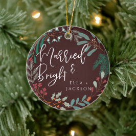 赤と明結婚したるい初めてのクリスマス植物学 セラミックオーナメント