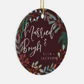 赤と明結婚したるい初めてのクリスマス植物学 セラミックオーナメント (右)