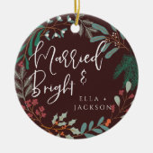 赤と明結婚したるい初めてのクリスマス植物学 セラミックオーナメント (正面)