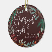 赤と明結婚したるい初めてのクリスマス植物学 セラミックオーナメント (左)