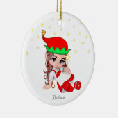 赤と星のクリスマスフェアリー セラミックオーナメント (右)