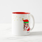 赤と星のクリスマスフェアリー ツートーンマグカップ (正面右)