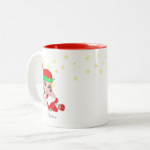 赤と星のクリスマスフェアリー ツートーンマグカップ (正面左)