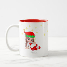赤と星のクリスマスフェアリー ツートーンマグカップ