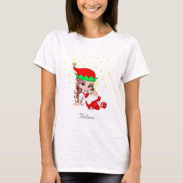 赤と星のクリスマスフェアリー Tシャツ