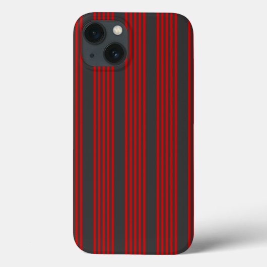 赤と木炭の五ストライプ柄 Case-Mate iPhoneケース (裏面)