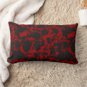 赤と木炭の抽象芸術 ランバークッション (ブランケット)