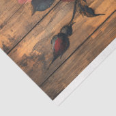 赤と桃ピンクのバラのペイントウッドデコパージュ 薄葉紙 (詳細)