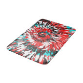 赤と水色と黒と白とグレー タイダイ バスマット (アングル)