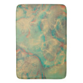 赤と海グリーンマーブル抽象芸術 バスマット (正面縦)