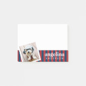 赤と海軍のパタストライプのーン名前をカスタムすると写真 ポストイット (正面)