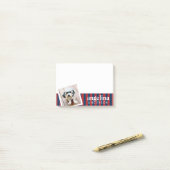 赤と海軍のパタストライプのーン名前をカスタムすると写真 ポストイット (デスク上)