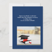 赤と海軍の写真卒業パーティー招待状 招待状 (裏面)