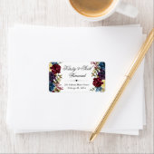 赤と海軍の冬の花結婚の住所 ラベル (インサイチュ)