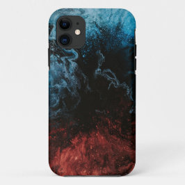 赤と海軍の抽象芸術絵画のケース iPhone 11 ケース