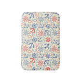 赤と海軍の背景(いかり) バスマット (正面縦)