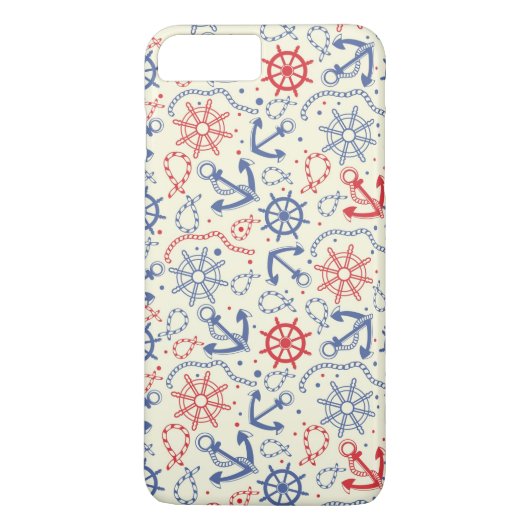 赤と海軍の背景(いかり) Case-Mate iPhoneケース (裏面)