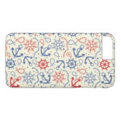 赤と海軍の背景(いかり) Case-Mate iPhoneケース (裏面(横))