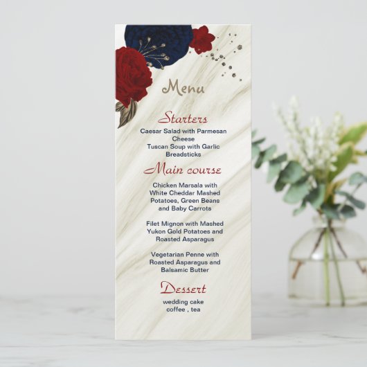 赤と海軍の花の美し結婚いメニュー メニュー (スタンド正面)