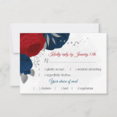 赤と海軍の青い花シルバーフード 出欠カード (正面)