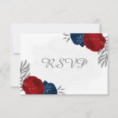 赤と海軍の青い花シルバーフード 出欠カード (裏面)