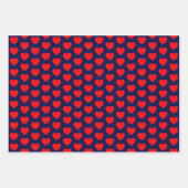赤と海軍の青のハートラッピング紙シート ラッピングペーパーシート (正面3)