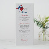 赤と海軍の青の花の植物性結婚の メニュー (スタンド正面)