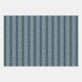 赤と海軍ストライプのクリスマスにボホシェブロンのクリスマス ラッピングペーパーシート (正面3)