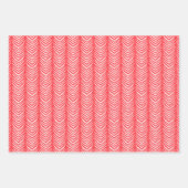 赤と海軍ストライプのクリスマスにボホシェブロンのクリスマス ラッピングペーパーシート (正面2)