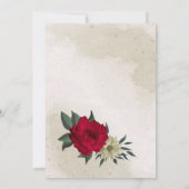 赤と淡い黄色の花の植物画 セーブザデート (裏面)