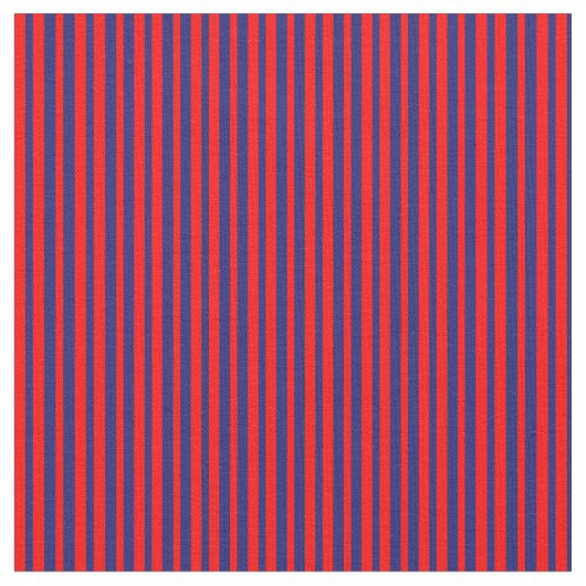 赤と深夜の青のストライプ ファブリック (クローズアップ)