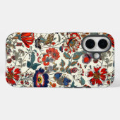 赤と濃紺のフラワーガーデンのスマホケース Case-Mate iPhoneケース (裏面 (横))