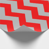 赤と灰色のエクストララージシェブロンのラッピング紙 ラッピングペーパー (角)