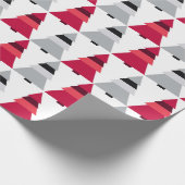 赤と灰色のクリスマスツリーギフトラッピング紙 ラッピングペーパー (角)