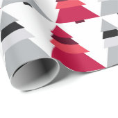 赤と灰色のクリスマスツリーギフトラッピング紙 ラッピングペーパー (ロールコーナー)